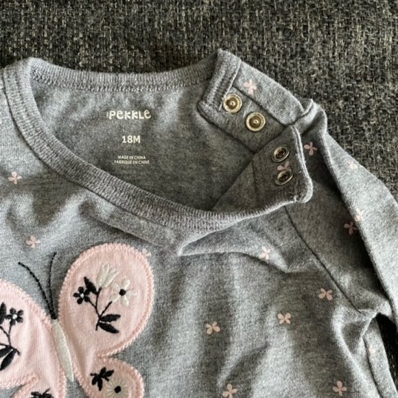 Toddler Grey Butterfly Shirt - Picture 4 of 4